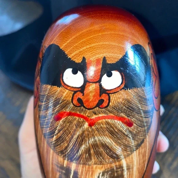 Daruma Japanese wooden doll Newport kokeshi Handcrafted. - Picture 5 of 10